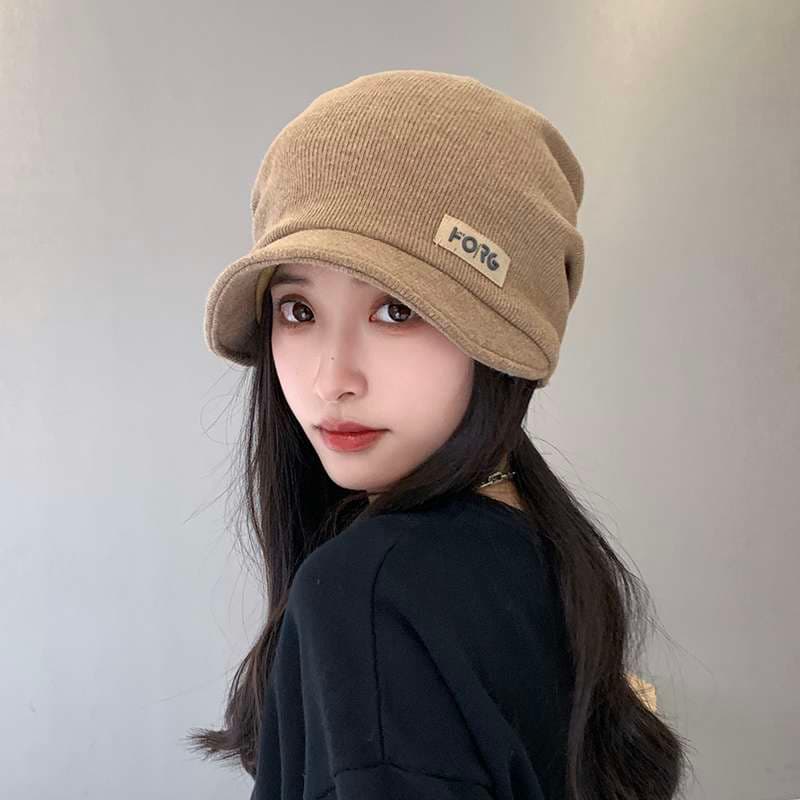 つば付きあったかビーニー帽