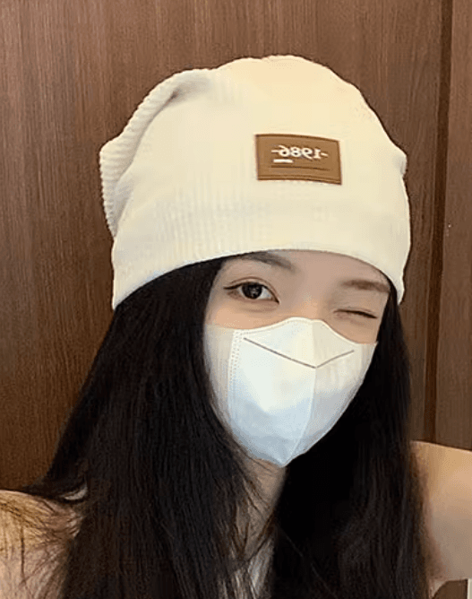 シンプル織り目ビーニー帽