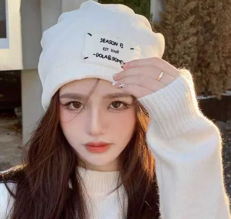 シンプル織り柄ビーニー帽