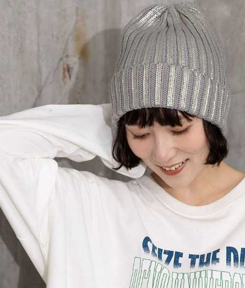 光沢メタリックビーニー