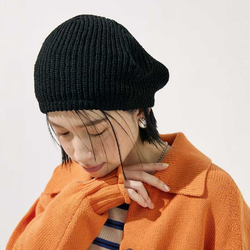 リブ編み涼感ビーニー