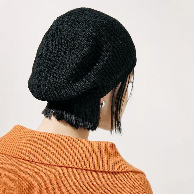 リブ編み涼感ビーニー
