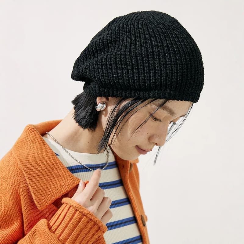 リブ編み涼感ビーニー